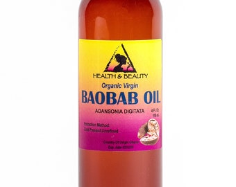 4 oz BAOBAB OIL UNREFINED Organic Extra Virgin Cold Pressed Premium Fresh Pure