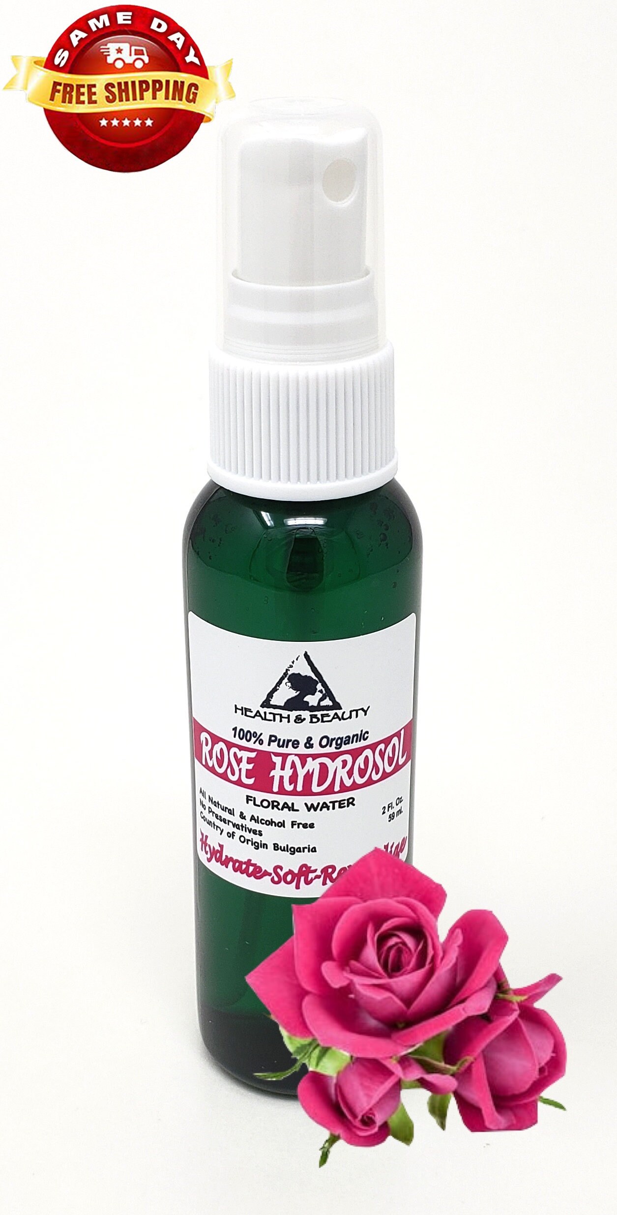 2 oz BULGARIAN ROSE HYDROSOL Organic Floral Water Pure Natural