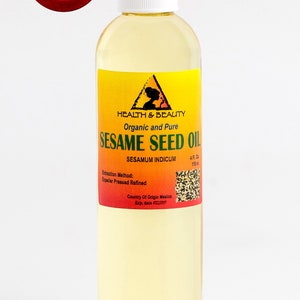 4 oz SESAME OIL REFINED Organic Carrier Expeller Pressed 100% Pure