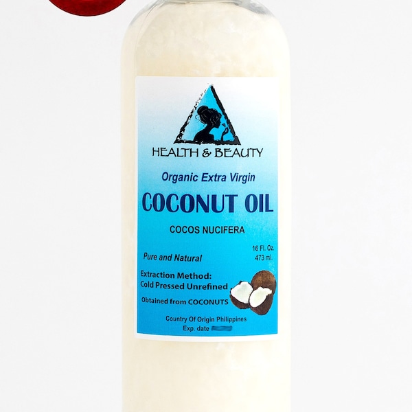 16 oz COCONUT Oil EXTRA VIRGIN Organic Carrier Cold Pressed Unrefined Raw Pure