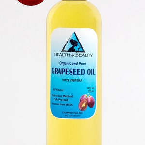 12 oz GRAPESEED OIL ORGANIC Carrier Cold Pressed 100% Pure