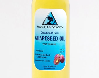 12 oz GRAPESEED OIL ORGANIC Carrier Cold Pressed 100% Pure