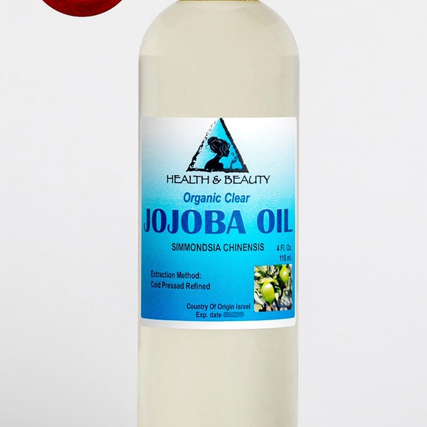 4 oz JOJOBA OIL CLEAR Organic Carrier Cold Pressed Refined 100% Pure