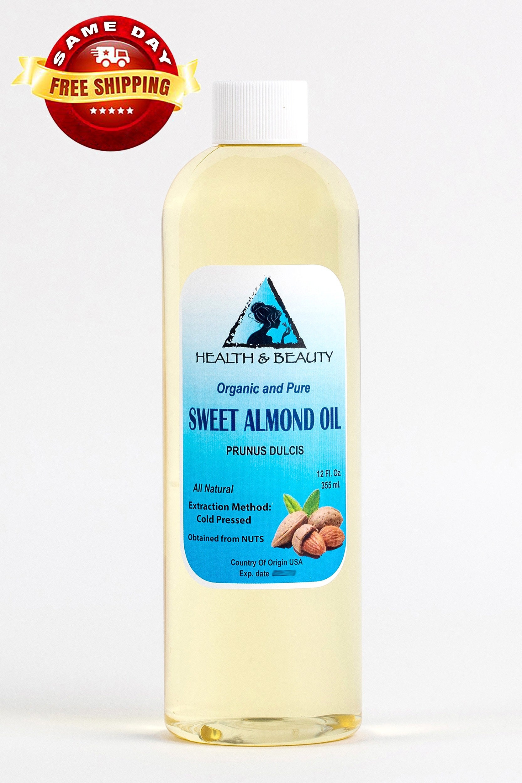 36 oz SWEET ALMOND OIL Refined Organic Carrier Cold Pressed 100% Pure