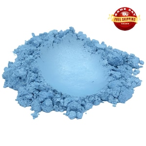 1 oz PEARL BLUE SKY Cyan Luxury Mica Colorant Pigment Powder Cosmetic Grade