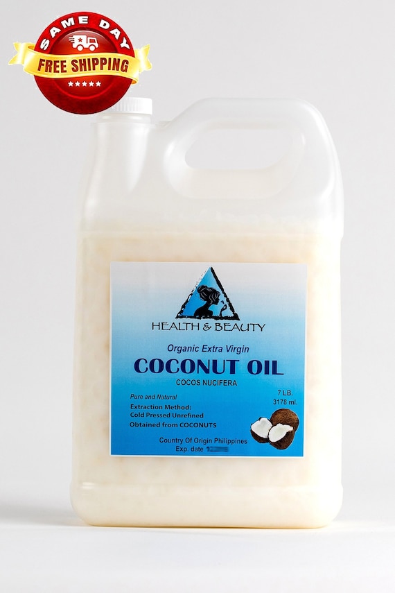 7 Lb Organic Coconut Oil: Extra Virgin, Cold Pressed, Unrefined