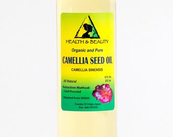 8 oz CAMELLIA SEED OIL Refined Organic Carrier Cold Pressed 100% Pure