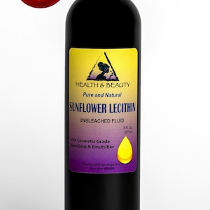 8 oz LECITHIN SUNFLOWER UNBLEACHED  Fluid Liquid Emulsifier Emollient Stabilizer Pure