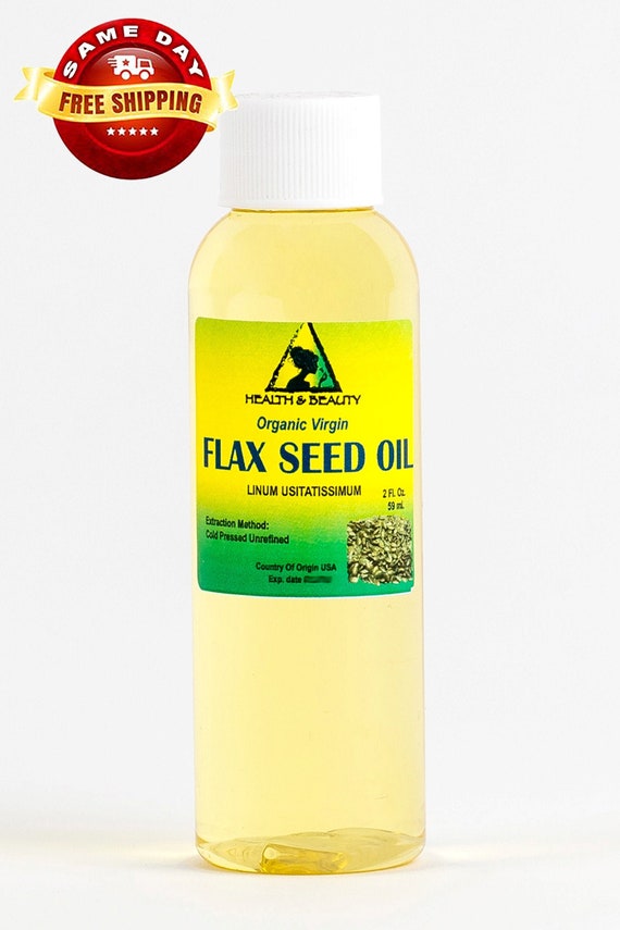 2 oz FLAX SEED OIL Organic Carrier Cold Pressed Unrefined Virgin Raw Pure