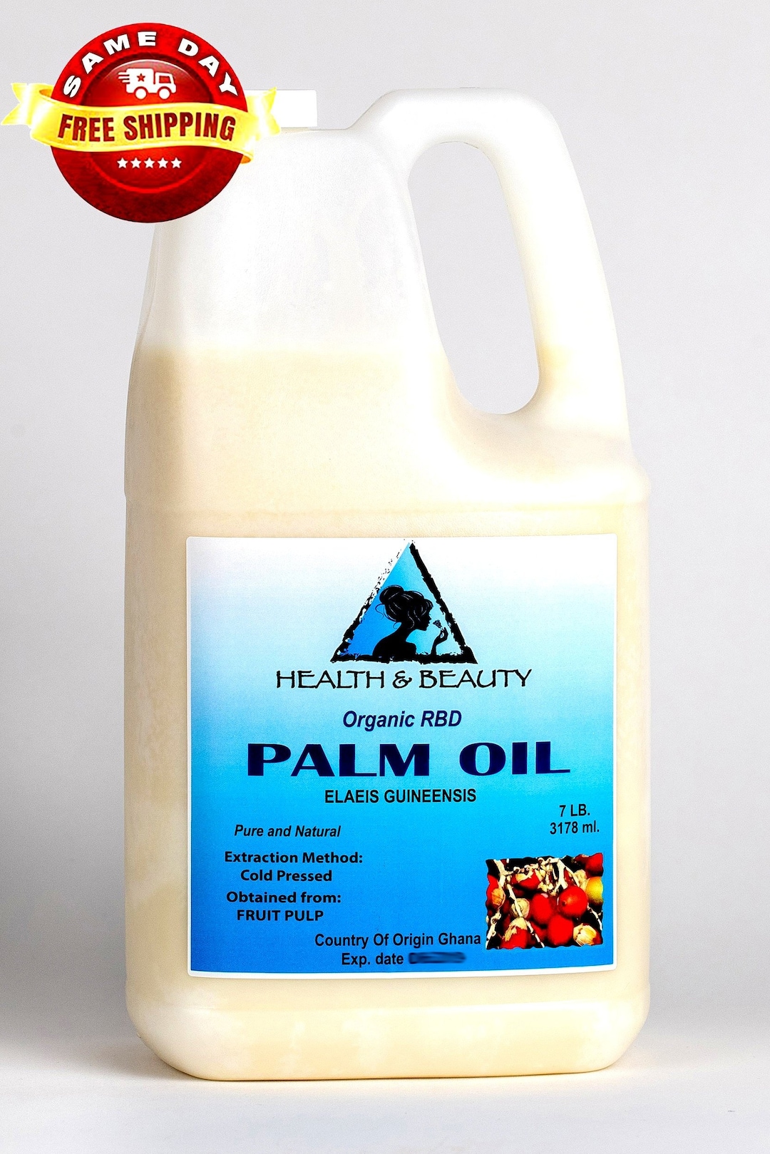 Palm Oil RBD Cold Pressed 100% Pure & Natural Non-GMO 7 Lbs - Foto 7