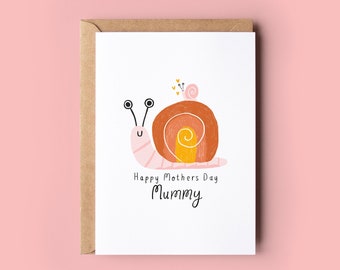 Mummy Snail Mother's Day Card - Illustration, A6 Size