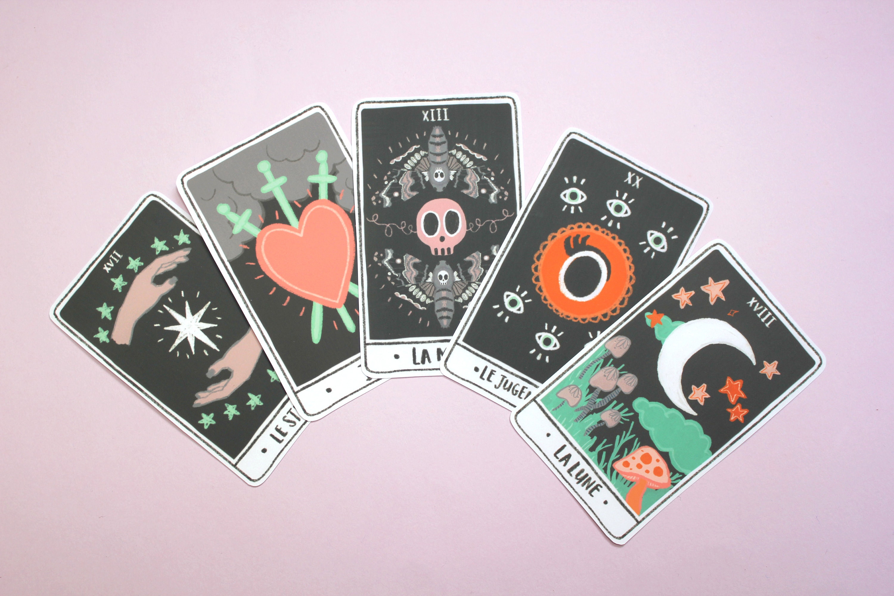 Handmade Sticker Set Tarot Cards Scrapbooking Craft Etsy