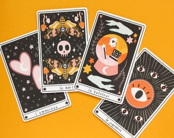 Tarot Card Vinyl Sticker Set - Scrapbooking - Craft - Pumpkin - Halloween - Moon - Sun