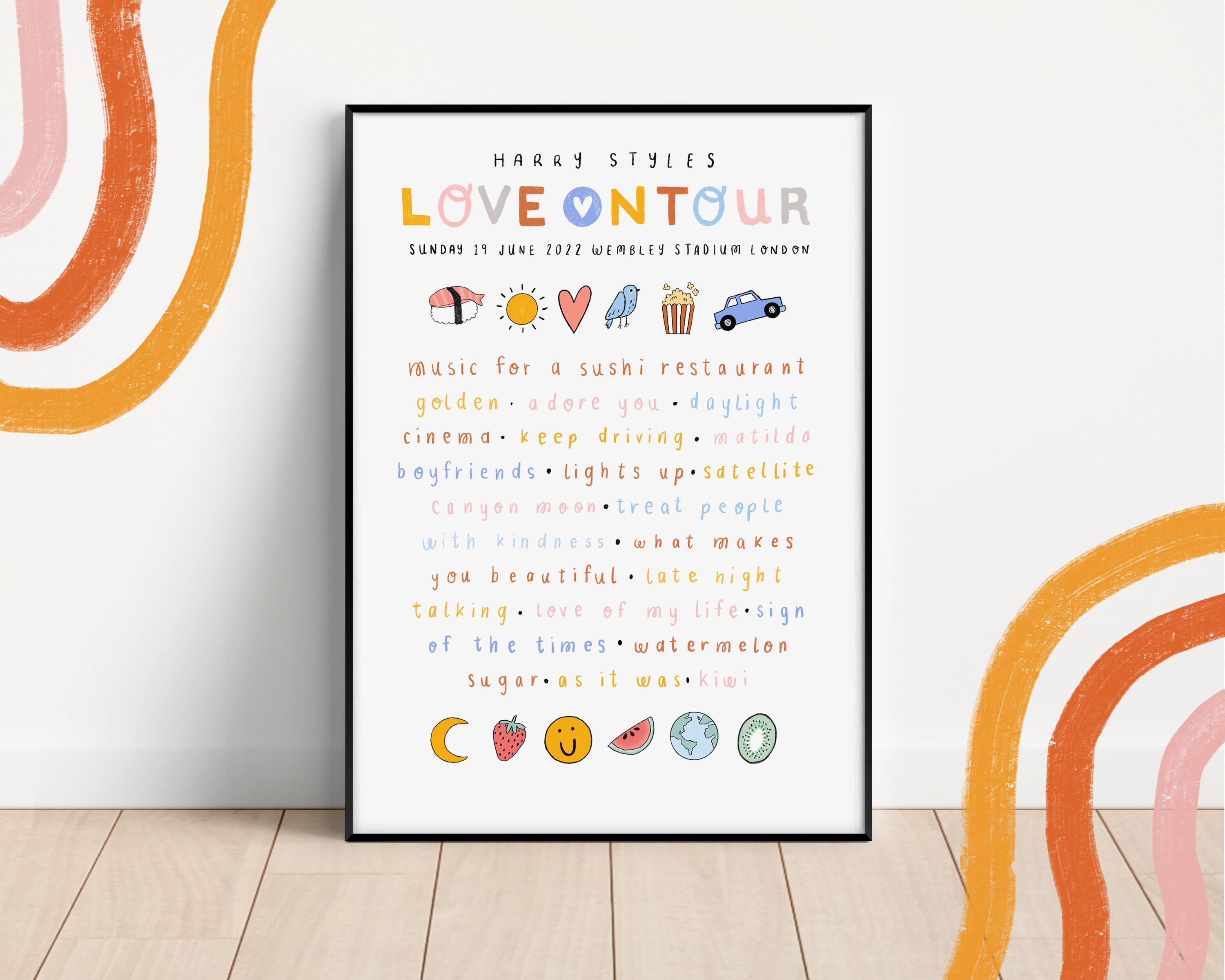 Harry Styles LOT Setlist Personalised Print Love on Tour Etsy UK