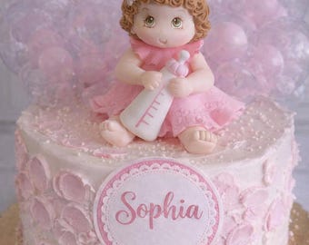 Taarttopper meisje, babyshower voor jongen, tweeling baby's taarttopper, babyshower tweeling, baby voor taartdecoratie, gender Reveal-taarttopper