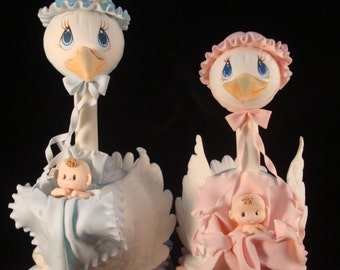 Boy Baby Shower, Stork Cake Topper, Pink Cake Topper, Baby Girl Shower Decoration, Pink Baby Shower Favor, Baby Shower Cake, Baby Girl Favor