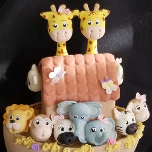 Noah&#39;s Ark Cake Topper, Noah&#39;s Ark Baby Shower, Boy Baby Shower, Noah&#39;s Ark Party, Noah&#39;s Ark Birthday Decoration, Baby Boy First Birthday