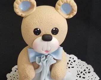 Teddy Bear Cake Topper, Pink Teddy Bear, Teddy Bear Topper, Blue Bear Cake Topper, Girl Baby Shower, Baby Bear Cake Topper, Teddy Bear