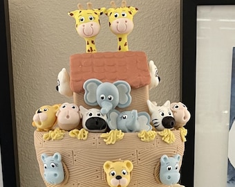 Ark Baby Shower, Noah's Ark Birthday, Noahs Ark Cake, Noahs Ark Cake Topper, Noah's Ark Decor, Ark with Animals, Cute Animals Cake Toppers