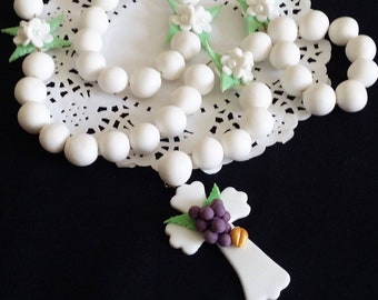 Rosary Cake Topper, First Communion Cake Topper, First Communion Favor, Rosary Cake Topper, Baptism Rosary, First Communion Cake Topper