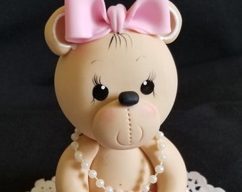 Teddy Bear Cake Topper, Pink Teddy Bear, Teddy Bear Topper, Blue Bear Cake Topper, Girl Baby Shower, Baby Bear Cake Topper, Teddy Bear