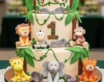 Safari Animals, Jungle Animals, Jungle Cake Topper, Safari Baby Shower, Safari Party, Baby Cake Topper, Safari Birthday, Animals Cake Topper