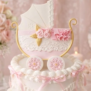 Baby Shower, Baby Shower Decorations, Baby Shower Carriage, Twins Baby Shower, Baby Shower Carriage, Girls Baby Shower, Vintage Carriage