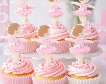 Ballerina Cupcake Topper, Princess Cupcake Topper, Baby Ballerina Shower, Tutus Baby Shower, Ballerina Baby Shower, Pink Tutu Cake Topper