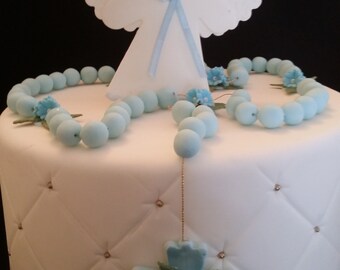 boy baptism cake toppers