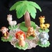 Safari Birthday, Jungle Cake Toppers, Animals Palm Set, Boys Baby Shower, Safari Cake Topper, Baby Animals Favor, Baby Jungle Animals Set