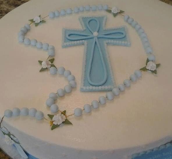 Baptism Cake Topper, Baby Boy Baptism Favor, Baptism Rosary Favor, Christening Favor, Baptism Rosaries, Rosary Cake Topper, Boy Baptism Cake