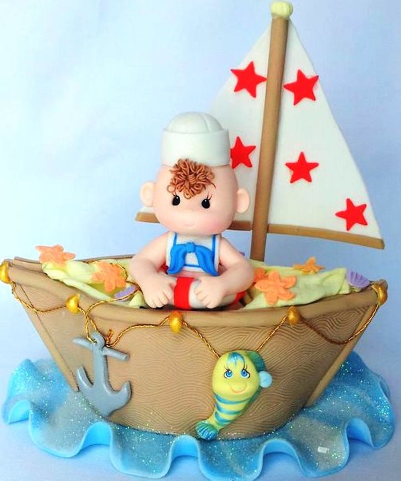 Sailor Cake Topper Baby Sailor Cake Girls Pink Nautical Sailor Baby Shower Nautical Baby Shower Nautical Birthday Nautical Cake Decor