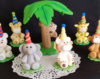 Safari Animals Cake Topper, Baby Animal Baby Shower, Jungle Animal Cake Topper, Cute Baby Animals, Safari Birthday, Jungle Safari Birthday