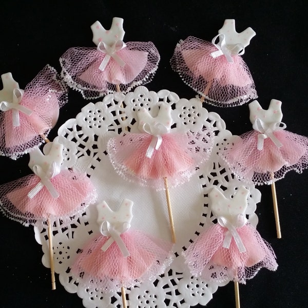 Ballerina Birthday, Tutu Cupcake Toppers, Ballerina Baby Shower, Ballerina Pink Favors, Ballerina Cupcake Topper, Tutus Baby Shower, Set 12