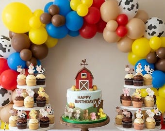 Tårtdekoration med bondgårdsdjur, födelsedagspresent med bondgårdsdjur, zoo-födelsedag, babyshower med bondgårdsdjur, tårtdekoration med bondgårdsdjur, djur till tårtan