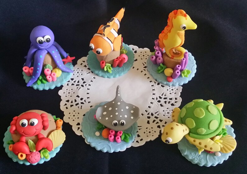 Under the sea animals cake topper