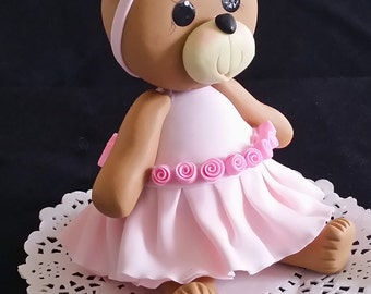 Teddy Bear Cake Topper, Pink Teddy Bear, Teddy Bear Birthday, Blue