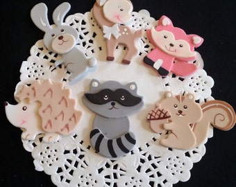 Forest Cupcake Topper, Woodland Creatures, Woodland Baby Shower, Rustic Baby Shower, Woodland Birthday, Forest Birthday Cake, Cupcake Topper