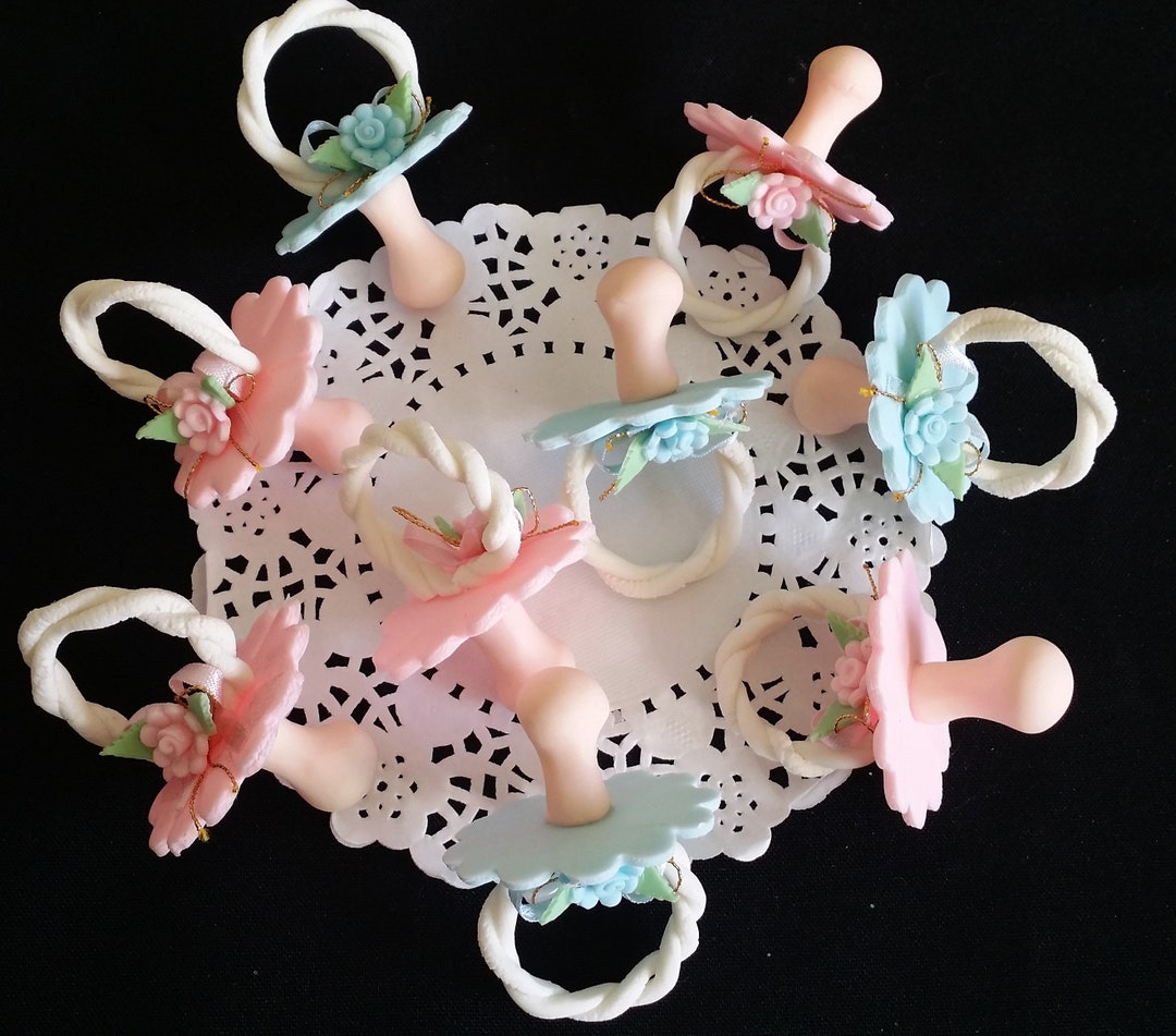 Baby Shower Pacifier, 12 Baby Shower Favor, Pink Baby Shower Pacifiers