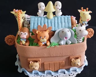 Noahs Ark Baby Shower, Noah's Ark Birthday, Noahs Ark Cake, Noahs Ark Cake Topper, Noah's Ark Decor, Noah's Ark for Baby, Ark with Animals
