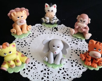 Safari Cake Topper, Baby Animals Centerpiece, Animals Cake Decor, Cake Topper, Zoo Animals, Safari birthday, Jungle Birthday, Baby Animals