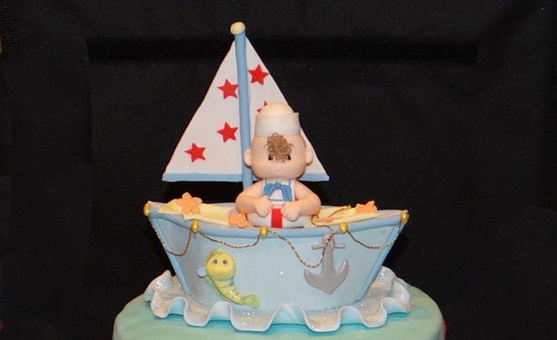 Sailor Cake Topper Baby Sailor Cake Girls Pink Nautical Sailor Baby Shower Nautical Baby Shower Nautical Birthday Nautical Cake Decor