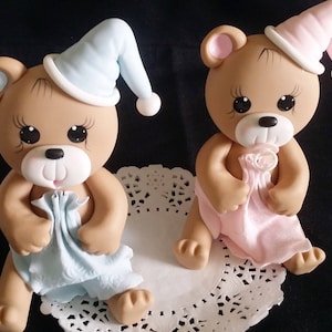 Teddybär-Kuchendeckel, rosa Teddybär, Teddybär-Geburtstag, blauer Bär-Kuchendeckel, Mädchen-Babyparty, Geburtstagsbär-Kuchendeckel, Teddybär