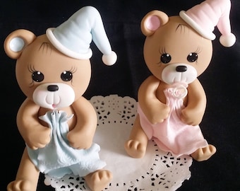 Teddy Bear Cake Topper, Pink Teddy Bear, Teddy Bear Birthday, Blue Bear Cake Topper, Girl Baby Shower, Birthday Bear Cake Topper, Teddy Bear