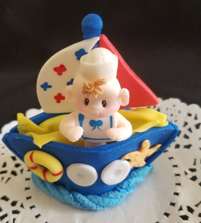 Nautical Cake Topper Nautical Favors Sailor Birthday Baby Sailor Decorations Sailor Favor Sailboat Cake topper Nautical Baby