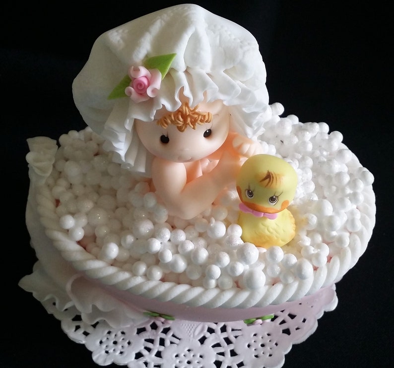 Baby Shower Cake Topper Baby Shower Baby in Tub Favor Ducky Etsy