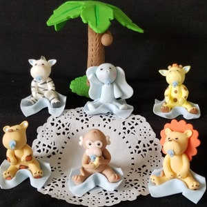 Safari Cake Topper, Jungle Cake Decor, Safari wild One Baby Shower Safari Birthday Decoration, Safari Birthday Cake Jungle Forest Decoration