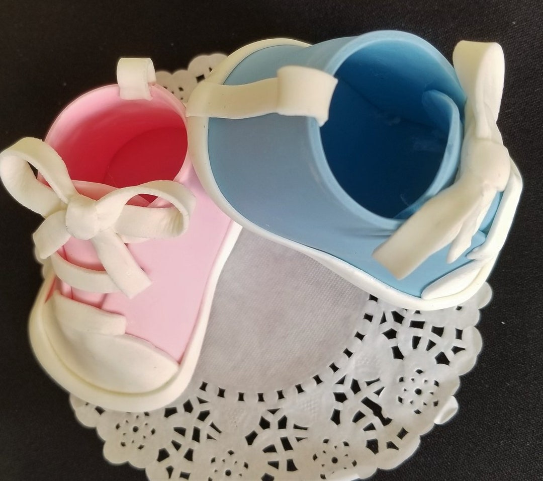 Baby Shoes Cake Topper, Baby Cake Topper, Gender Reveal Cake Topper