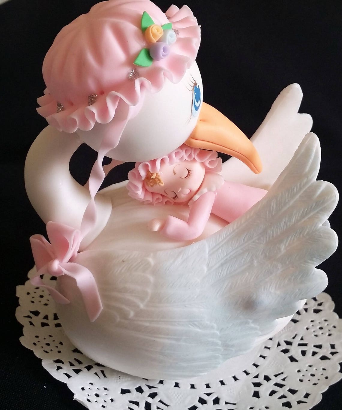 Stork CakeTopper Baby Shower Cake Topper Stork Cake Etsy