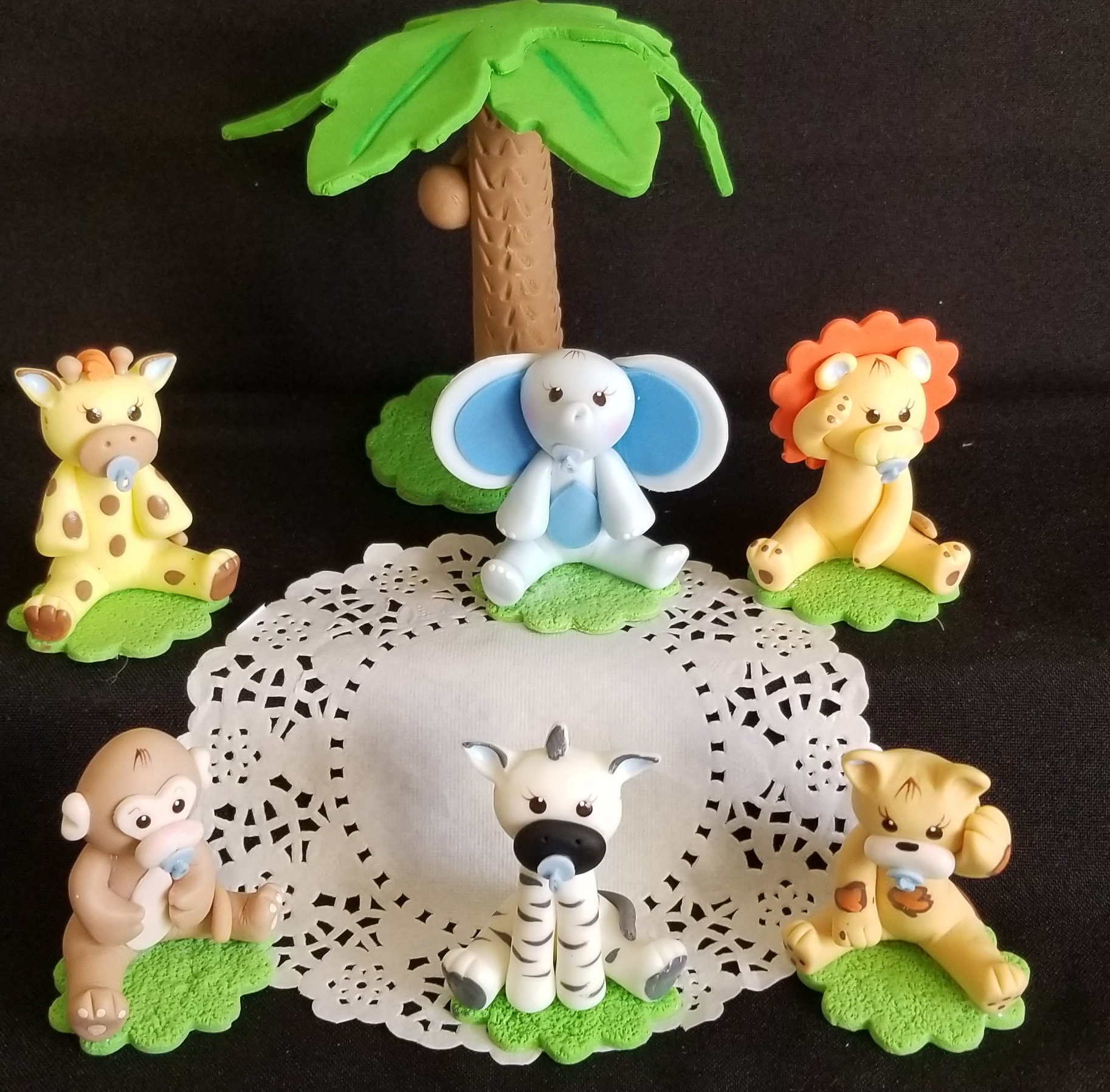 Safari Animals Safari Cake Topper Baby Animals Toppers Etsy